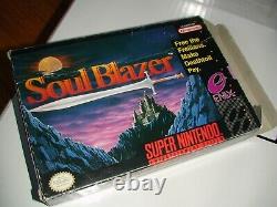 Soul Blazer Super Nintendo SNES Complete + Poster! CIB RPG