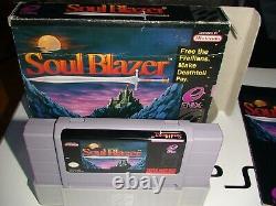 Soul Blazer Super Nintendo SNES Complete + Poster! CIB RPG