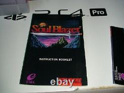 Soul Blazer Super Nintendo SNES Complete + Poster! CIB RPG