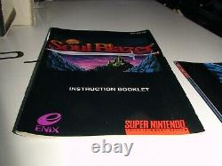 Soul Blazer Super Nintendo SNES Complete + Poster! CIB RPG