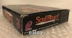 Soul Blazer (Super Nintendo SNES) Complete With Poster. CIB. Enix. Free Shipping