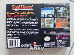 Soul Blazer Super Nintendo Snes Game Complete & Boxed Ntsc Rare Enix