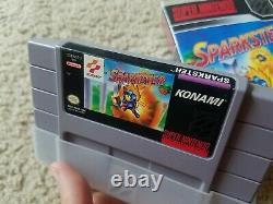 Sparkster (Super Nintendo Entertainment System, 1994) with plastic case SNES