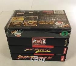 Street Fighter II + Turbo + Alpha 2 + Super Lot Nintendo SNES CIB Complete NM