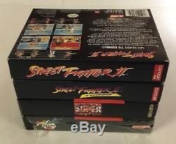 Street Fighter II + Turbo + Alpha 2 + Super Lot Nintendo SNES CIB Complete NM