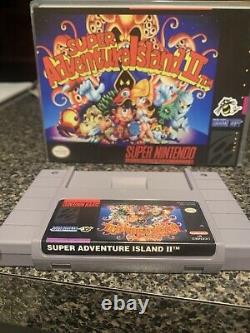 Super Adventure Island 2 II Super Nintendo SNES Authentic, Tested withrepro case