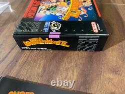 Super Adventure Island II 2 (Super Nintendo, SNES) Complete in box +Poster +Reg