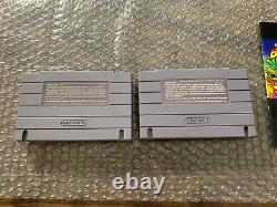 Super Bomberman 1 (cart) + 2 (with manual) Super Nintendo, SNES LOT - Authentic