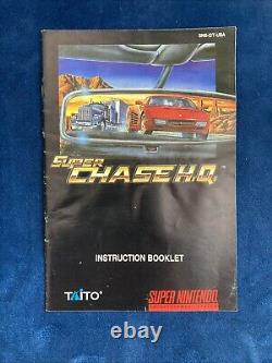 Super Chase HQ H. Q. Nintendo SNES Complete CIB Rare Cart Box + Manuals