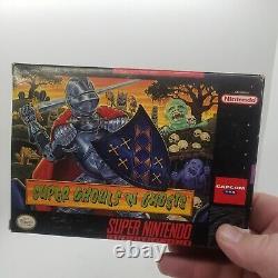 Super Ghouls'n Ghosts Super Nintendo SNES, 1991 Authentic Complete Tested Minty