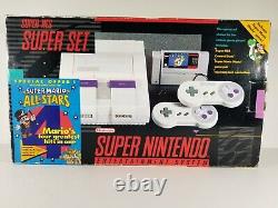 Super Mario All Stars Set Super Nintendo Snes Console System Complete CIB
