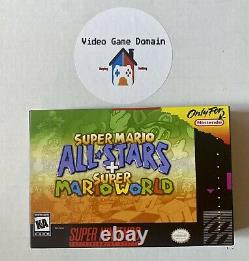 Super Mario All-Stars + Super Mario World (Super Nintendo SNES)CIB Works? NICE