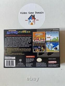 Super Mario All-Stars + Super Mario World (Super Nintendo SNES)CIB Works? NICE