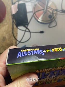 Super Mario All-Stars + Super Mario World (Super Nintendo SNES)CIB Works? NICE