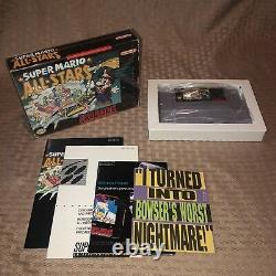 Super Mario All-Stars Super Nintendo SNES Game Box Manual Inserts CIB Complete