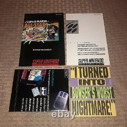 Super Mario All-Stars Super Nintendo SNES Game Box Manual Inserts CIB Complete