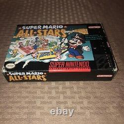 Super Mario All-Stars Super Nintendo SNES Game Box Manual Inserts CIB Complete