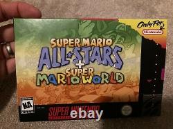Super Mario All-Stars + World (Super Nintendo SNES) Complete CIB + Poster NICE