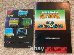 Super Mario All-Stars + World (Super Nintendo SNES) Complete CIB with Poster