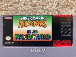 Super Mario All-Stars + World (Super Nintendo SNES) Complete CIB with Poster