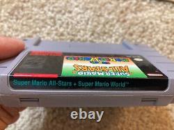 Super Mario All-Stars + World (Super Nintendo SNES) Complete CIB with Poster