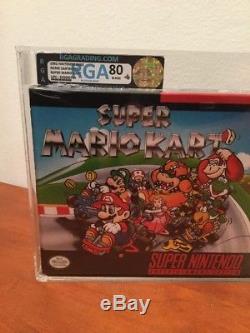 Super Mario Kart Snes Super Nintendo Rga Graded 80 Nm H-seam Sealed Brand New
