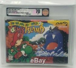 Super Mario World 2 Yoshis Island Super Nintendo SNES NES H-Seam VGA 70 NEW RARE