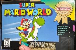 Super Mario World Super Nintendo SNES 100% CIB Complete Box Manual Inserts
