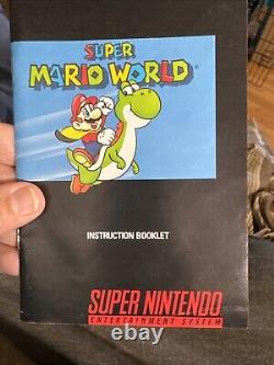 Super Mario World Super Nintendo SNES 100% CIB Complete Box Manual Inserts