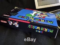 Super Mario World Super Nintendo SNES 1991 Complete CIB Manual, Dust, W Custom Box