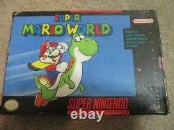 Super Mario World (Super Nintendo SNES) Complete CIB with 2 Magazines + Posters