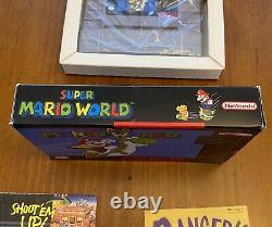 Super Mario World Super Nintendo SNES Complete in box CIB, Authentic, Black Box