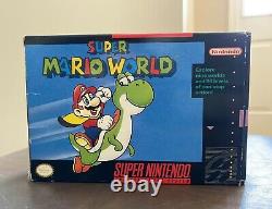 Super Mario World Super Nintendo SNES Complete in box CIB, Authentic, Black Box