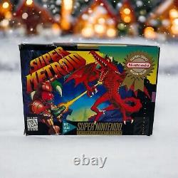 Super Metroid (Super Nintendo SNES, 1994) Players Choice CIB Box Damage