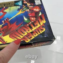 Super Metroid (Super Nintendo SNES, 1994) Players Choice CIB Box Damage