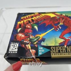 Super Metroid (Super Nintendo SNES, 1994) Players Choice CIB Box Damage