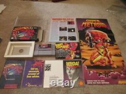 Super Metroid (Super Nintendo SNES) Complete CIB with Poster + Ads