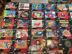 Super NES Nintendo SNES HUGE lot 61 CIB complete video games, 4 near-CIB, guides