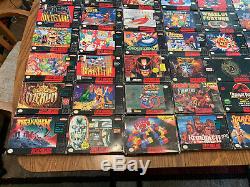 Super NES Nintendo SNES HUGE lot 61 CIB complete video games, 4 near-CIB, guides