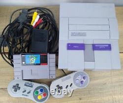 Super Nintendo 1 Chip SNES Rare 1CHIP-03 Console Lot Mario World OEM Cords -Mint