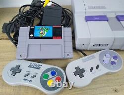 Super Nintendo 1 Chip SNES Rare 1CHIP-03 Console Lot Mario World OEM Cords -Mint