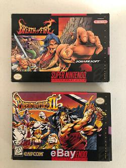 Super Nintendo 2 Game Lot CIB SNES Breath of Fire I & II