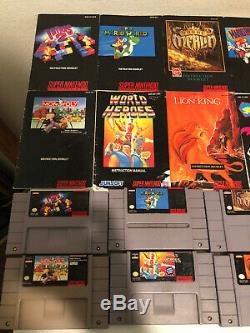 Super Nintendo 8 Game Lot withmanuals + SNES System