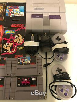 Super Nintendo 8 Game Lot withmanuals + SNES System