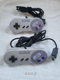 Super Nintendo Bundle SNES Cords 2 OEM Controllers Super Mario World + All Stars