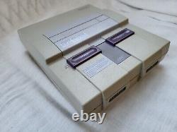 Super Nintendo Bundle SNES Cords 2 OEM Controllers Super Mario World + All Stars