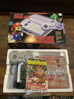 Super Nintendo CONTROL DECK SNS-101 SNES Pristine! Almost Mint With Box & Instruct