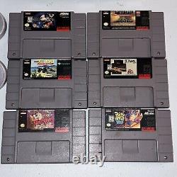 Super Nintendo Console SNES-001 Bundle 6 Games + 2 Controllers Tested Working