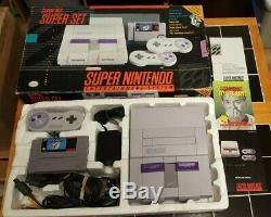 Super Nintendo Console SNES Mario World Set In Box Great Condition! View Pics