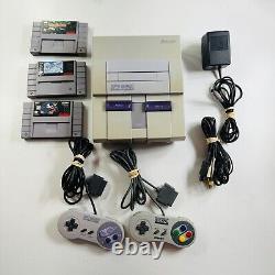 Super Nintendo Console SNES OEM Controller, Wires With 3 Games Tested